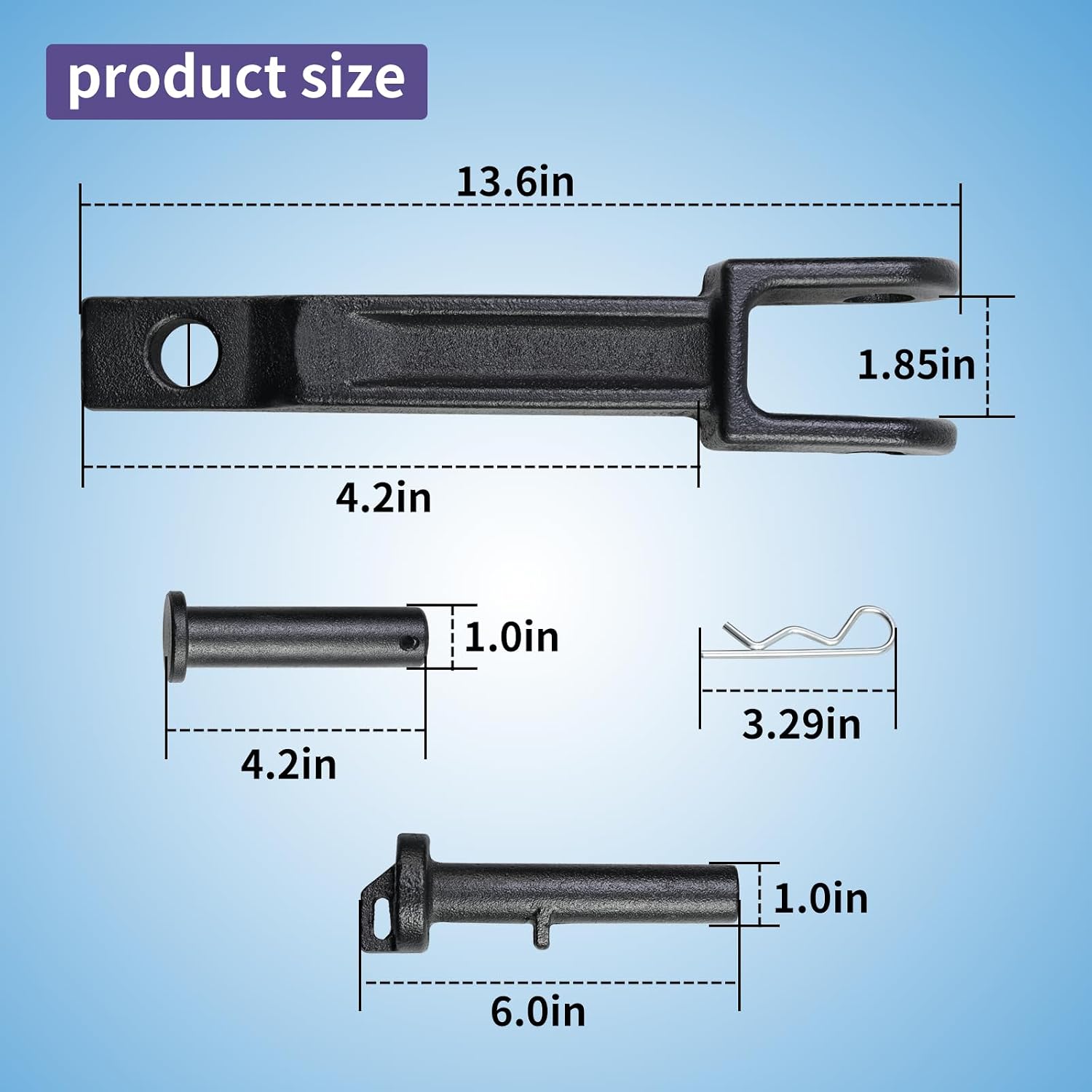 Vanshly，A20-6014 Single Tow Hook Compatible with Peterbilt/Kenworth with Pull Pin （A65-6008） and Frame Pin （A65-6007）